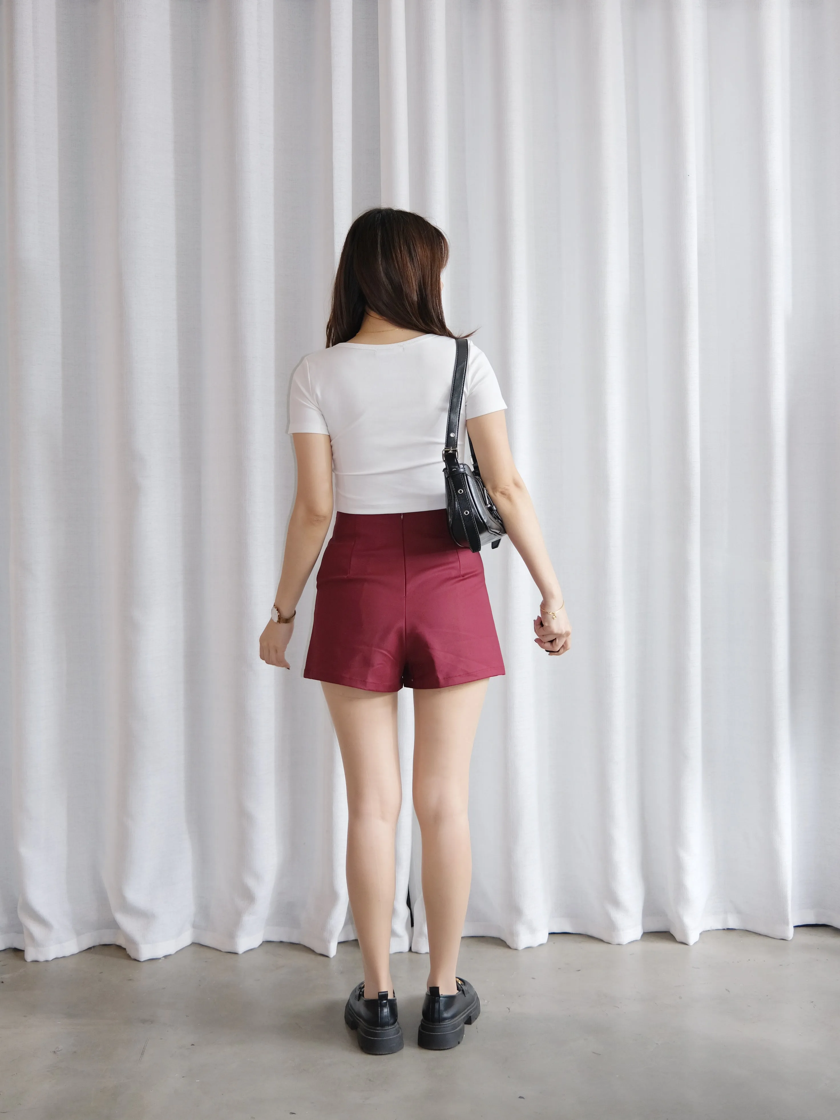 ACEWIN Pearl Button Detail Skort (Size S-XXL) 501783