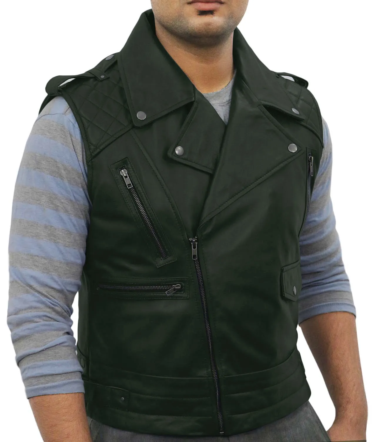 Aeloria Leather Motorcycle Vest