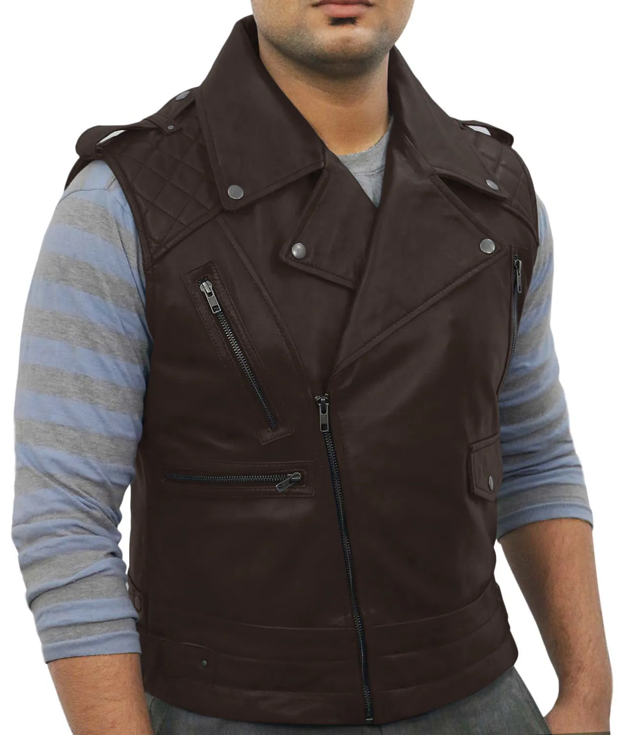 Aeloria Leather Motorcycle Vest