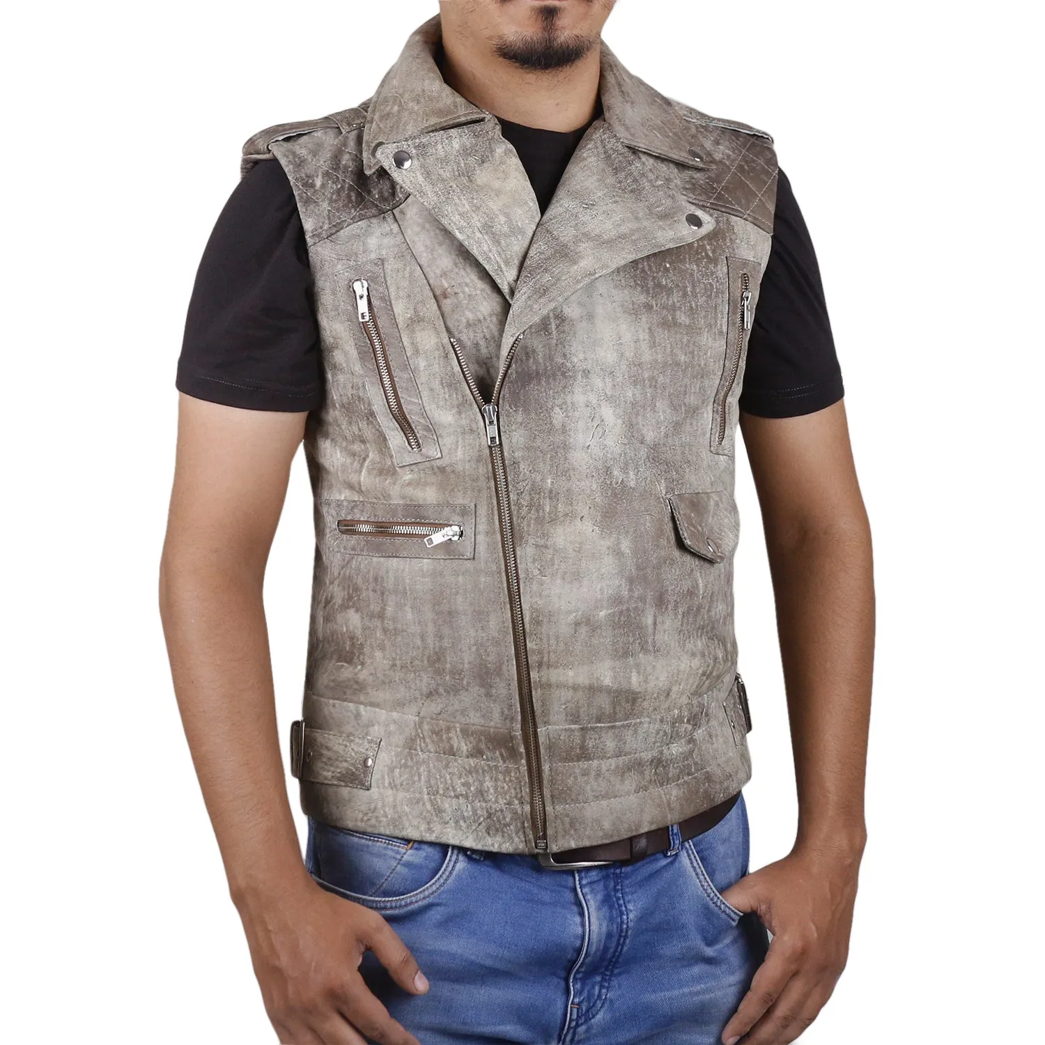 Aeloria Leather Motorcycle Vest