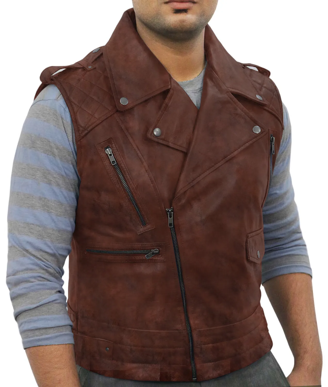 Aeloria Leather Motorcycle Vest