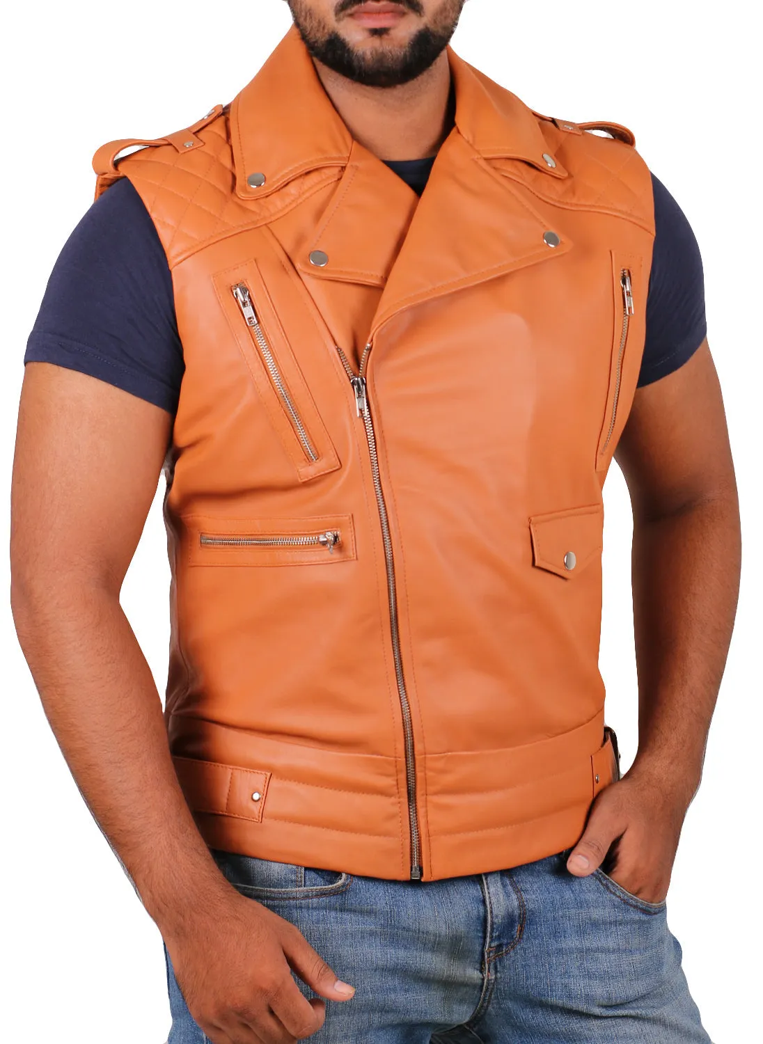 Aeloria Leather Motorcycle Vest