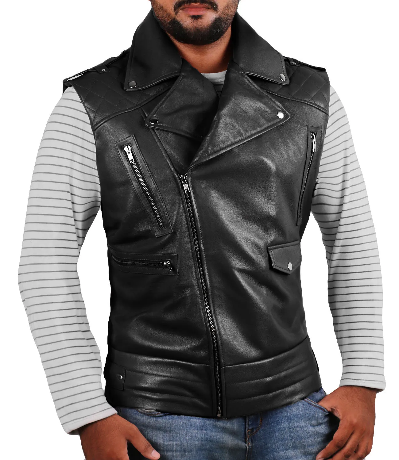 Aeloria Leather Motorcycle Vest