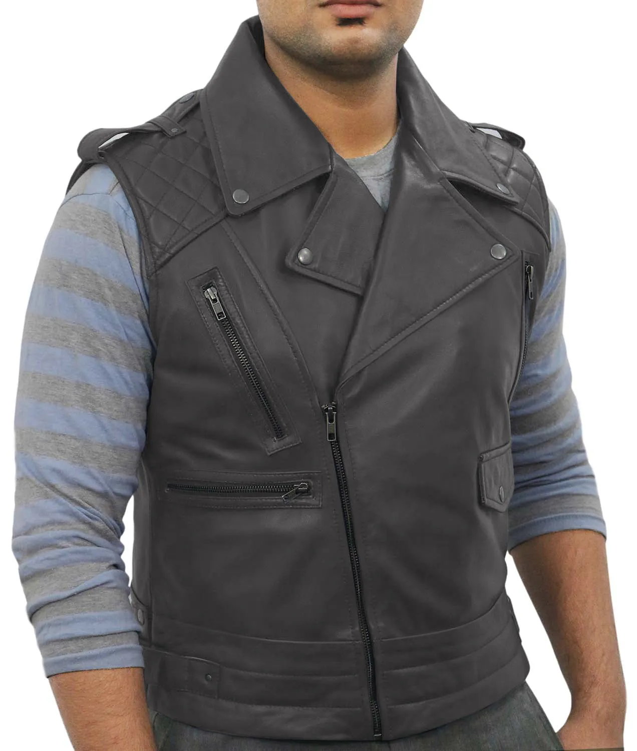 Aeloria Leather Motorcycle Vest