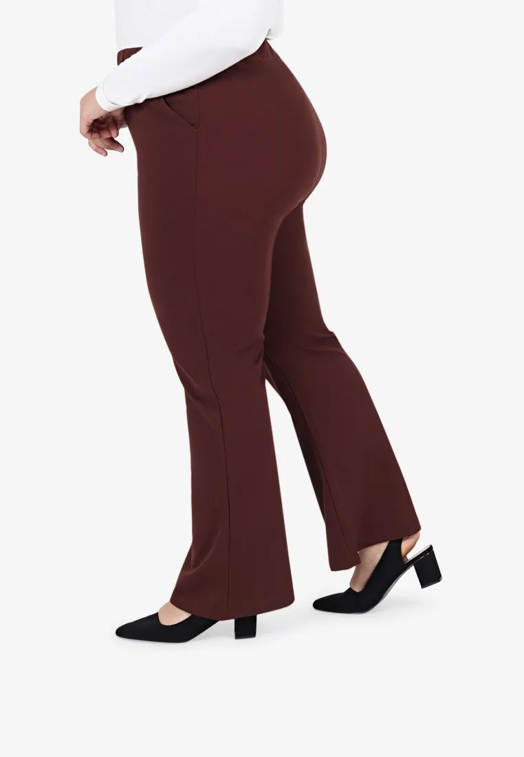 Bellanne Simple Bell Leg Pants - Dark Brown