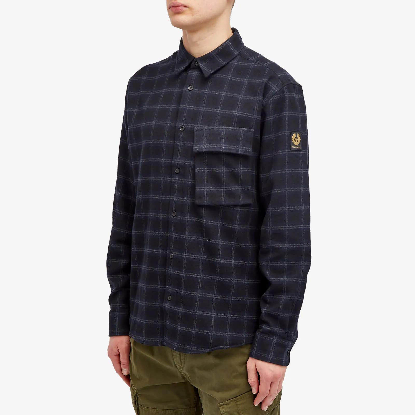 Belstaff Scale Check Shirt, Navy & Charcoal