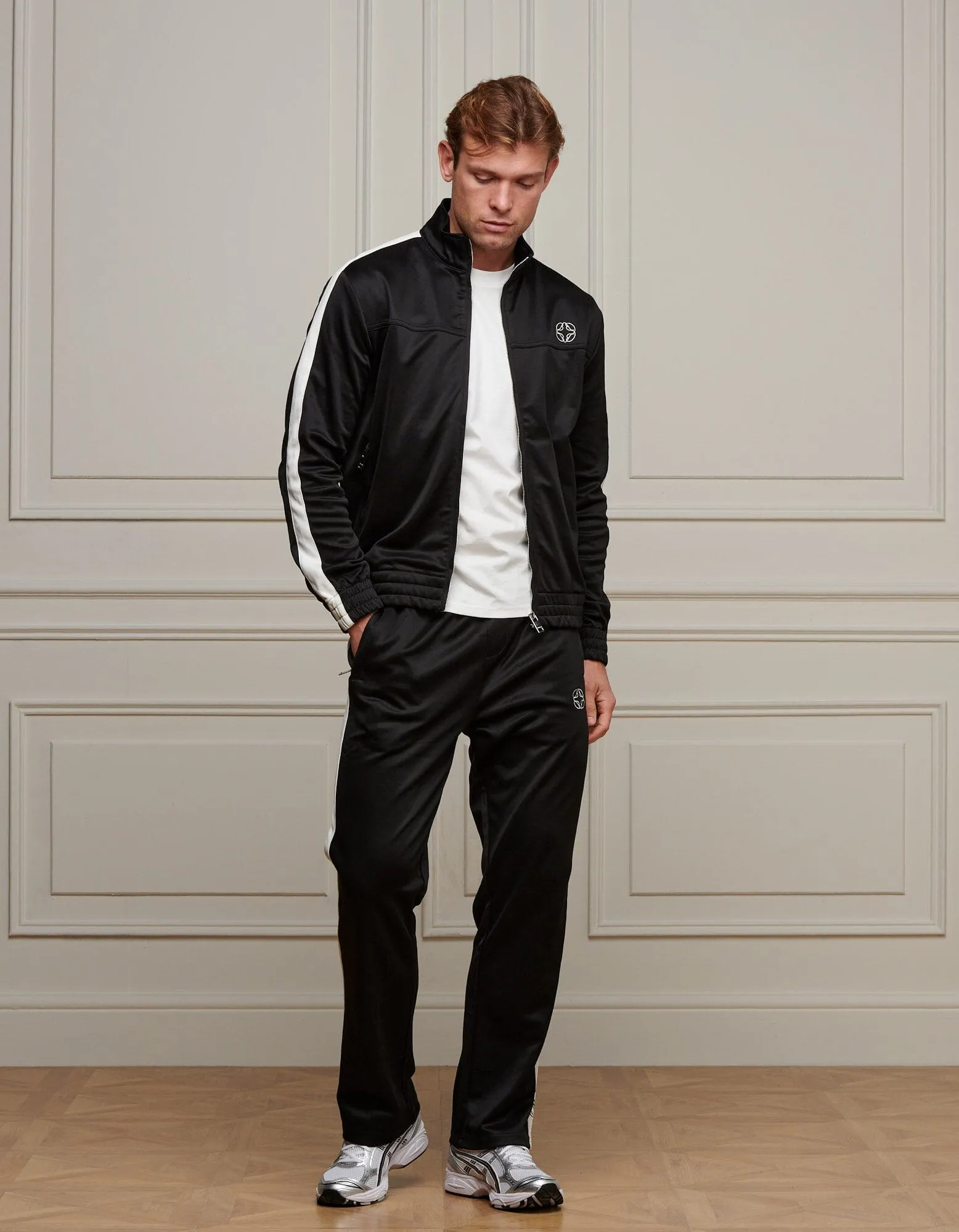 Black Contrast Stripe Track Jacket