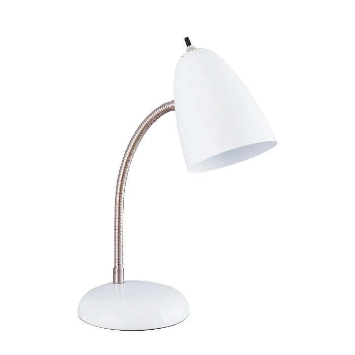 Boston Harbor TL-TB-170-WH-3L Flexible Desk Lamp, 120 V, 60 W, 1-Lamp, CFL Lamp, White Fixture, White