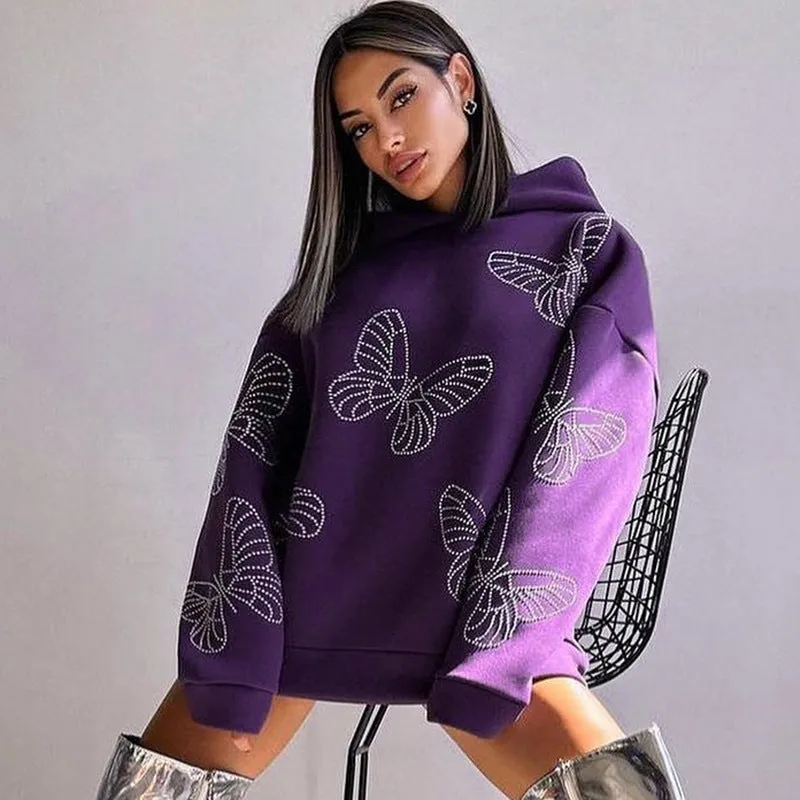 butterfly casual loose hoody