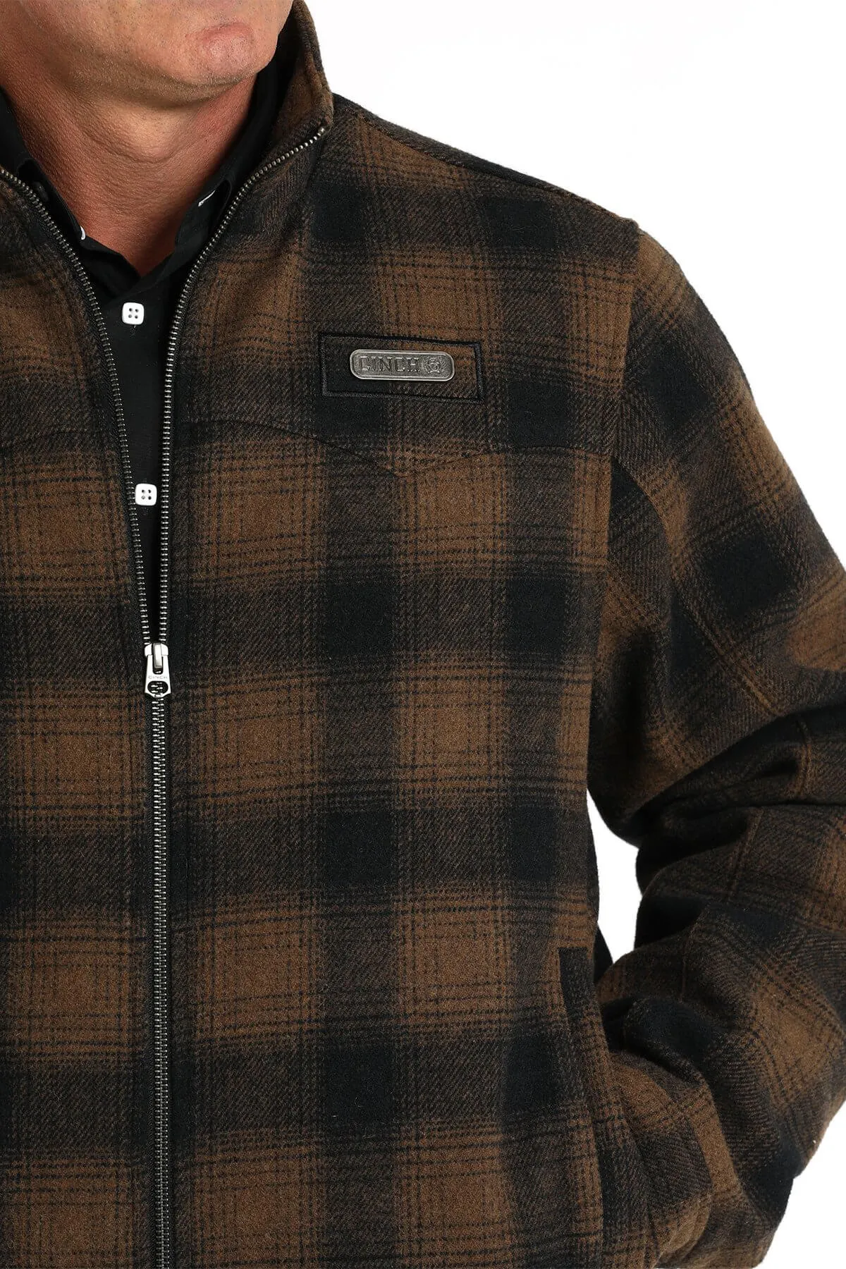 Cinch | Brown Plaid Concealed Carry Trucker Jacket