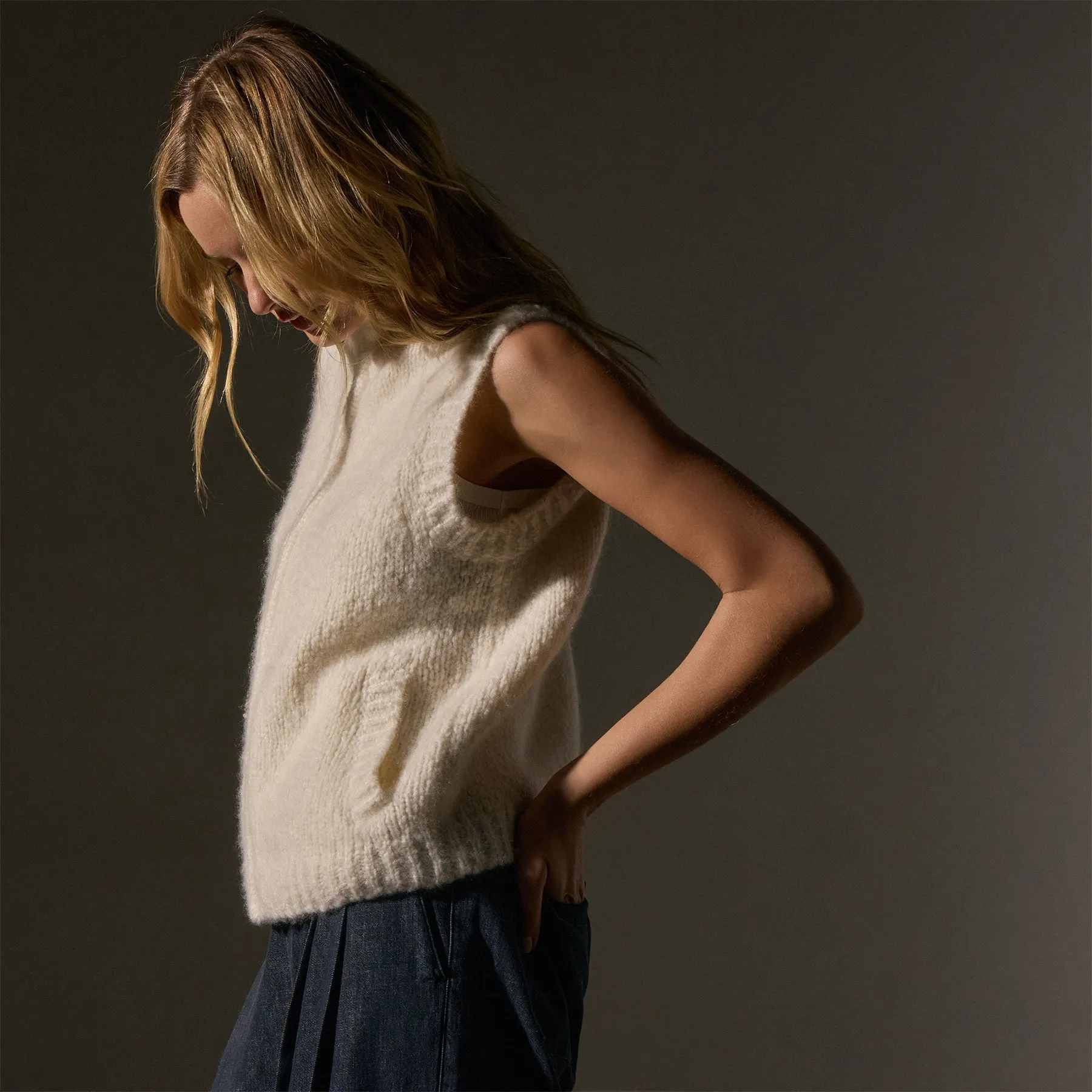 Cloud Knit Vest - Snow