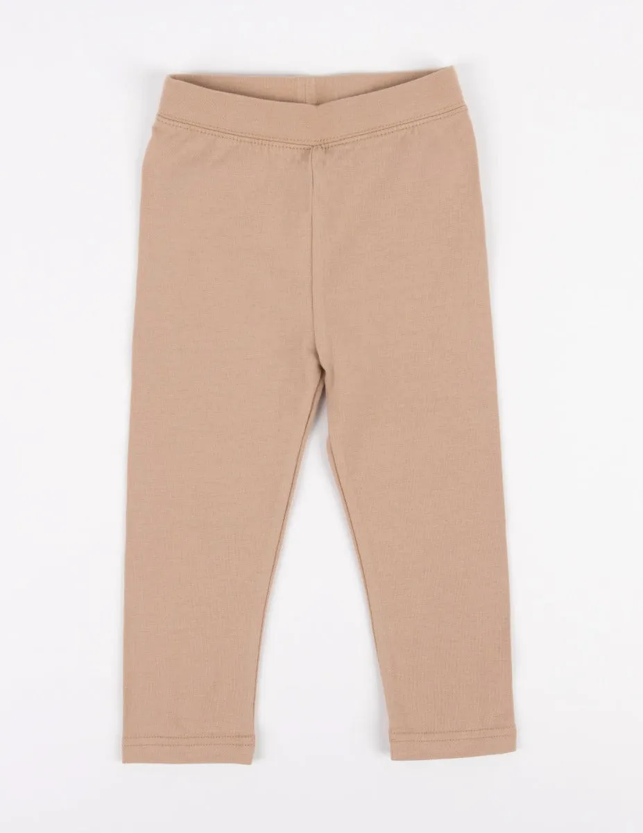 Cotton Neutral Solid Color Spandex Leggings