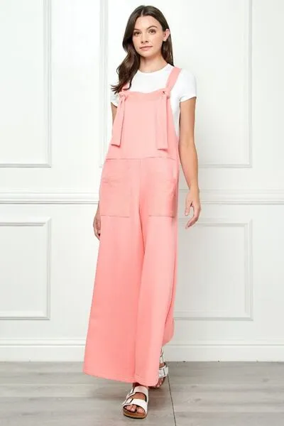 Explore More Collection - Veveret Wide Strap French Terry Overalls