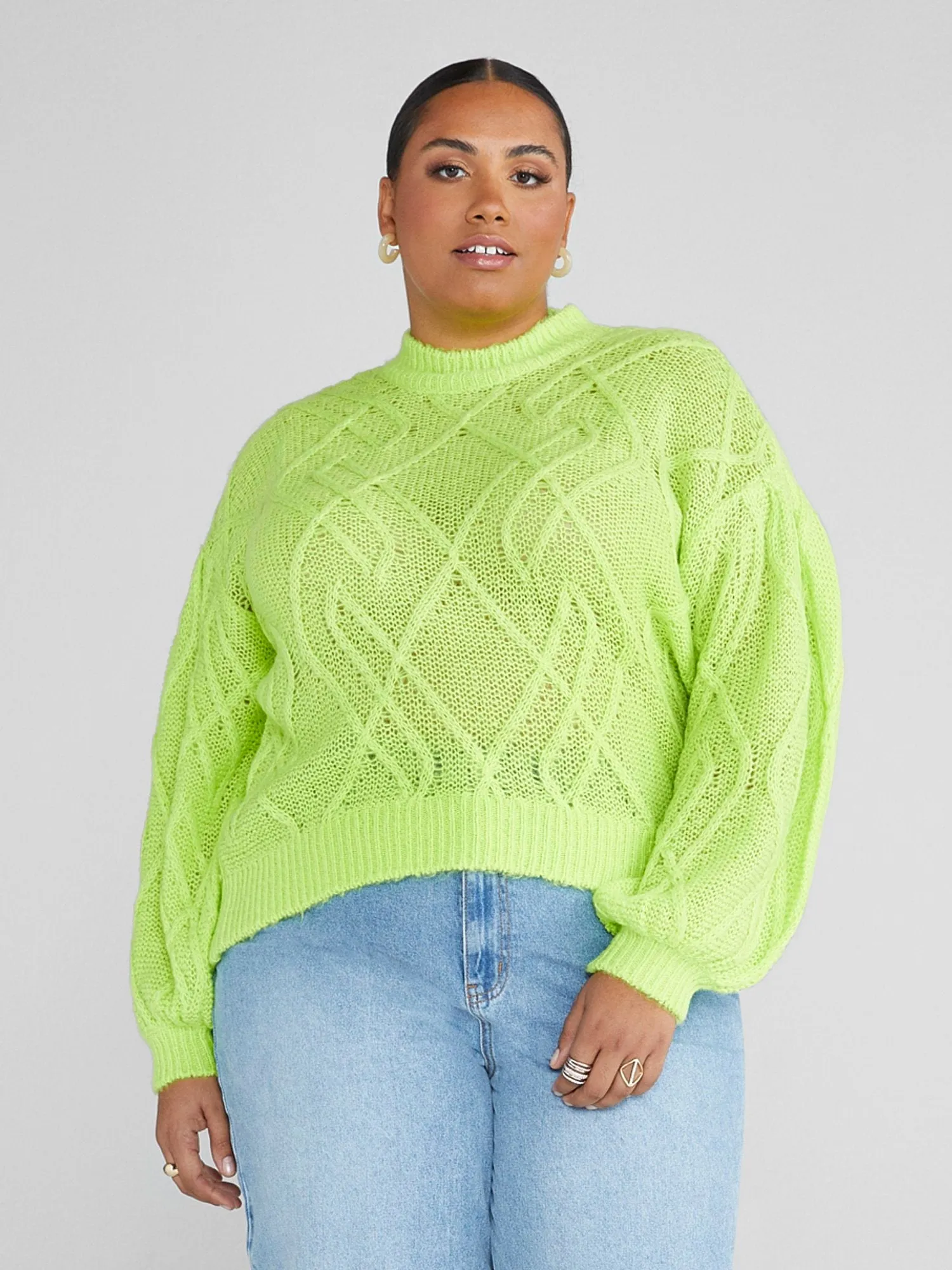 Fashion To Figure - Melody Cable Knit Sweater