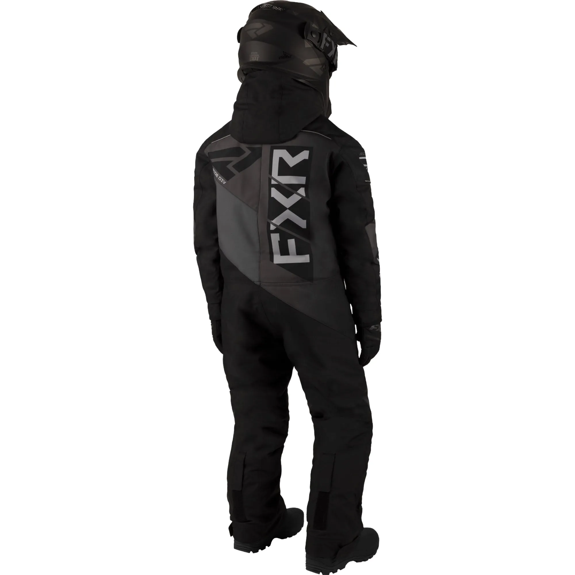 FXR Youth Helium Snowmobile Monosuit Black/Charcoal/Grey