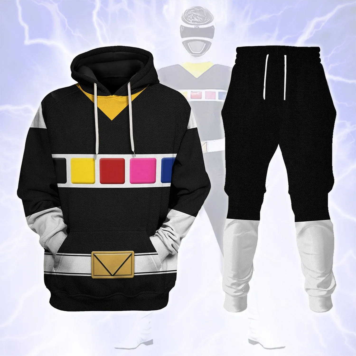 Gearhomie Black Space Ranger Hoodies Sweatshirt T-shirt Hawaiian Tracksuit