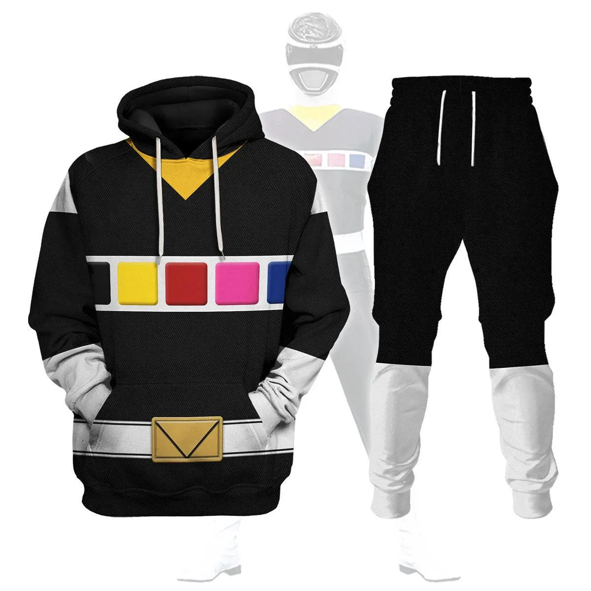 Gearhomie Black Space Ranger Hoodies Sweatshirt T-shirt Hawaiian Tracksuit