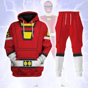 Gearhomie Red Power Rangers Turbo Hoodies Sweatshirt T-shirt Hawaiian Tracksuit