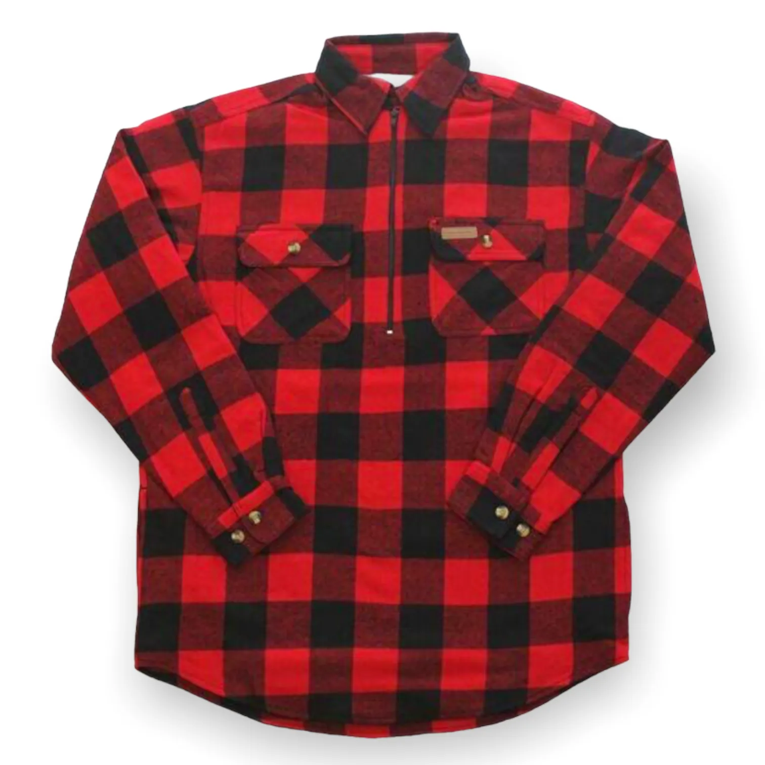 Hickory Shirt Co. Buffalo Flannel 1/4 zip - Red