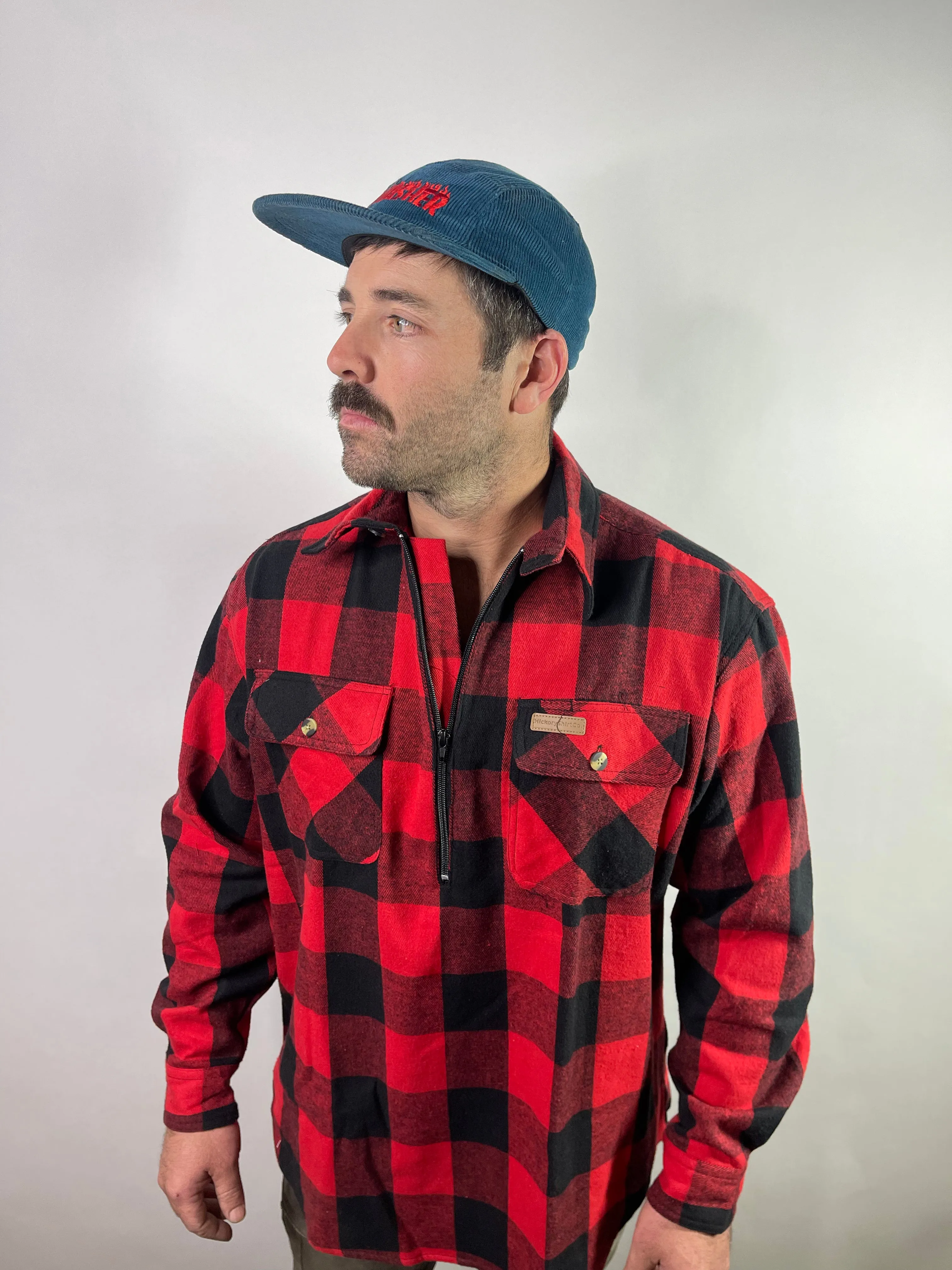 Hickory Shirt Co. Buffalo Flannel 1/4 zip - Red