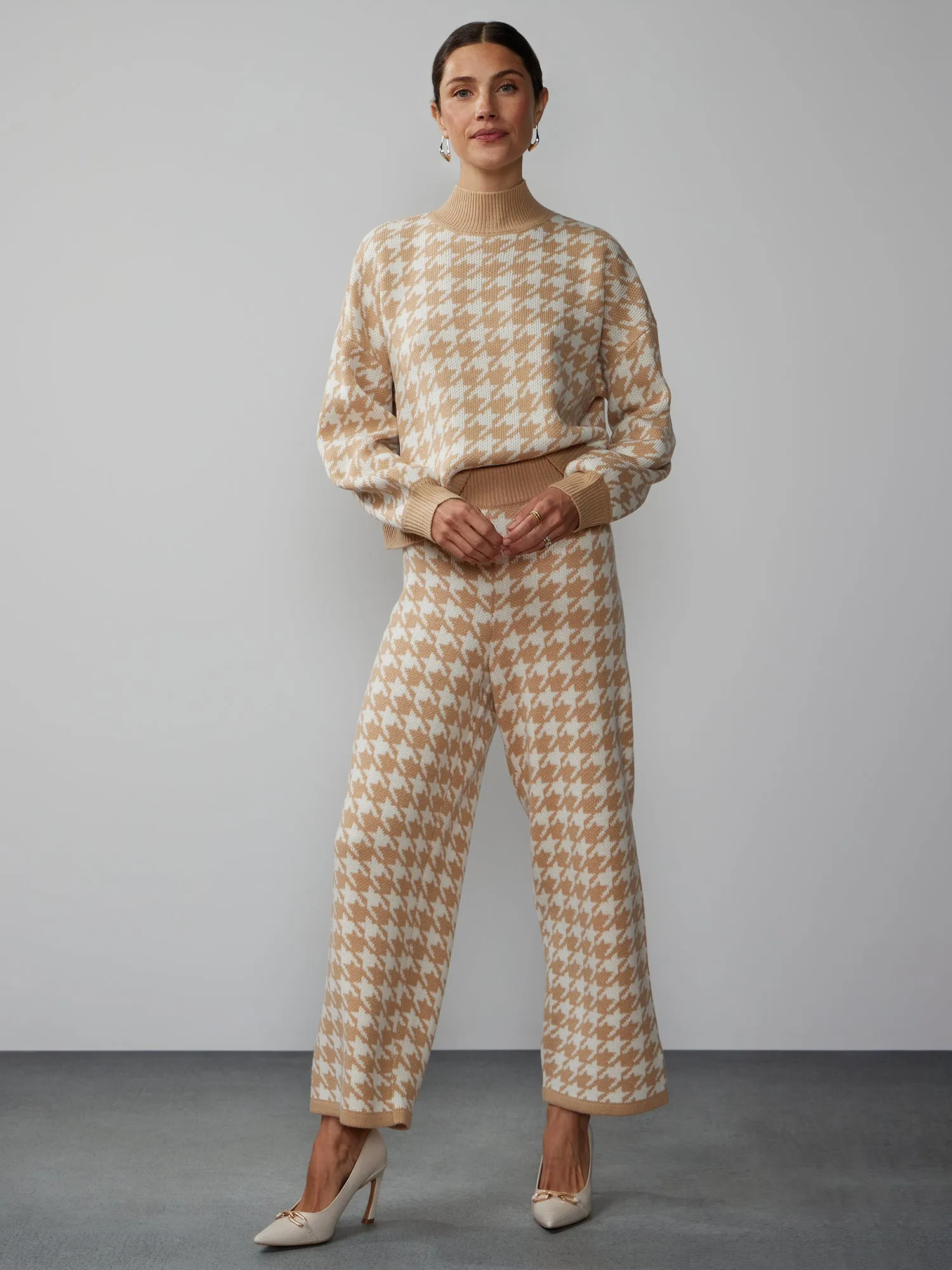 Houndstooth Sweater Knit Pant