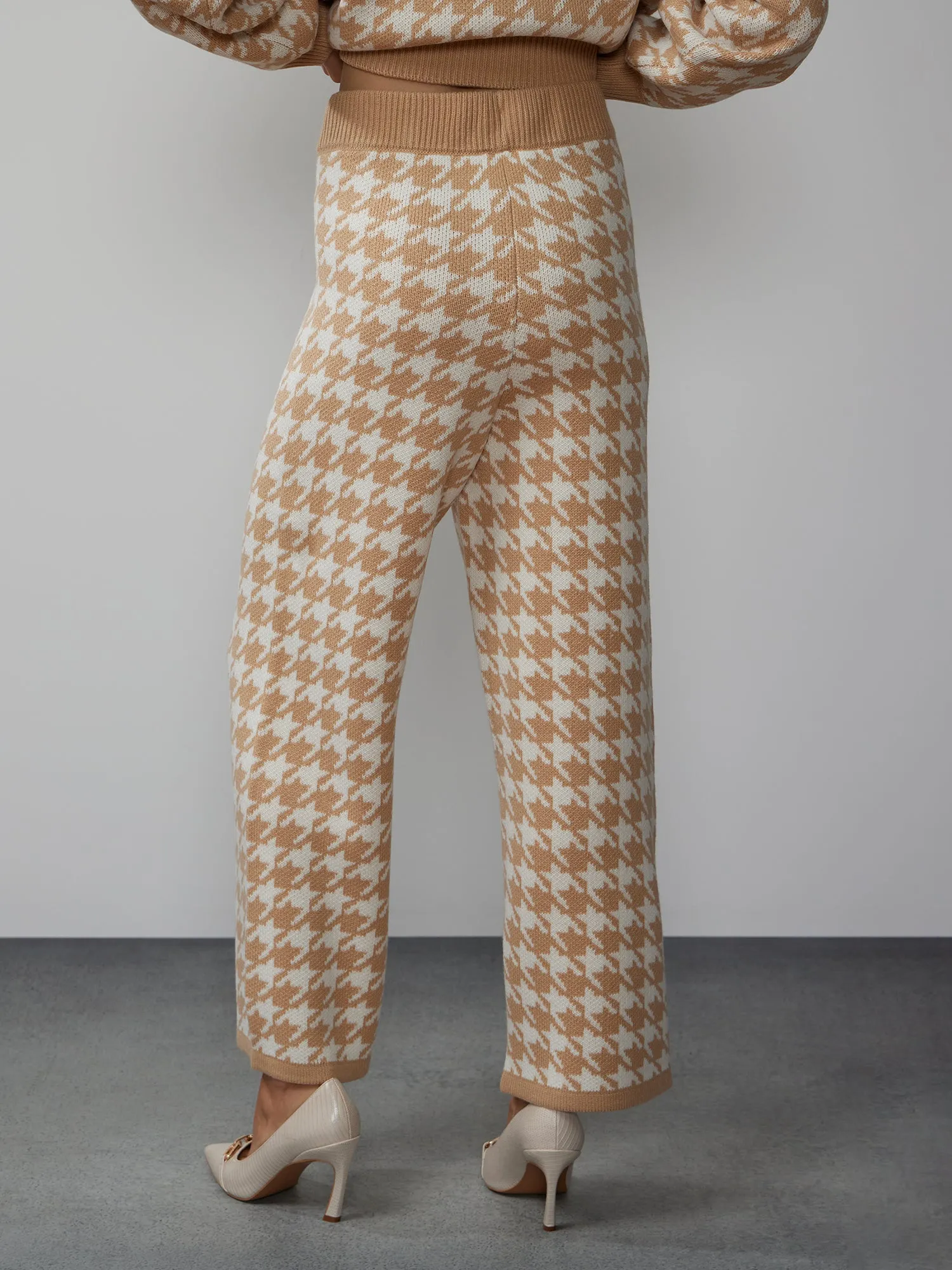 Houndstooth Sweater Knit Pant