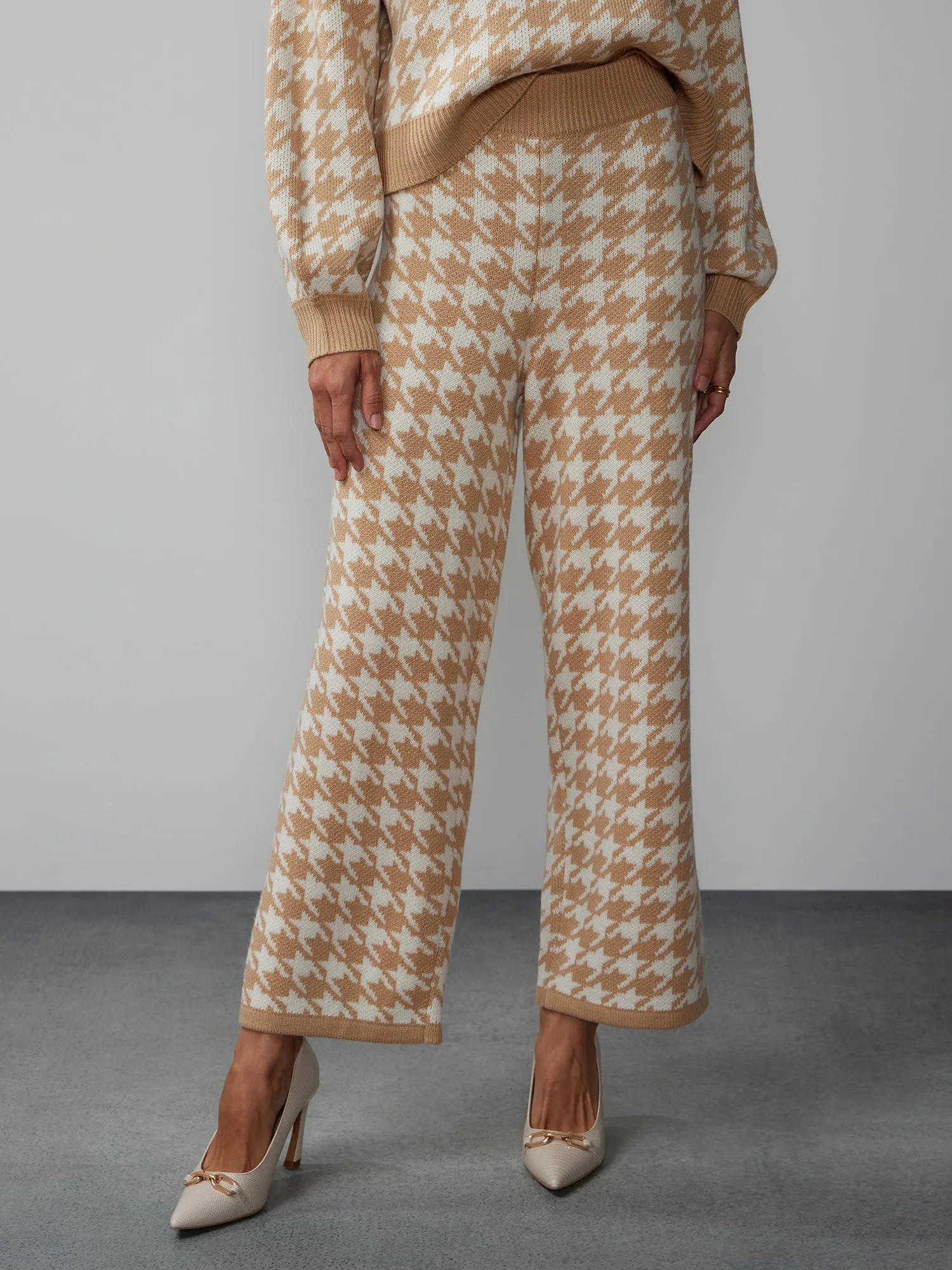 Houndstooth Sweater Knit Pant