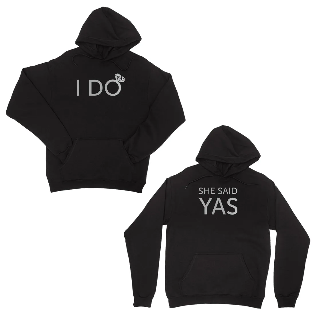 I Do She Said Yas-SILVER Unisex Pullover Hoodie Wedding Bridal Gift