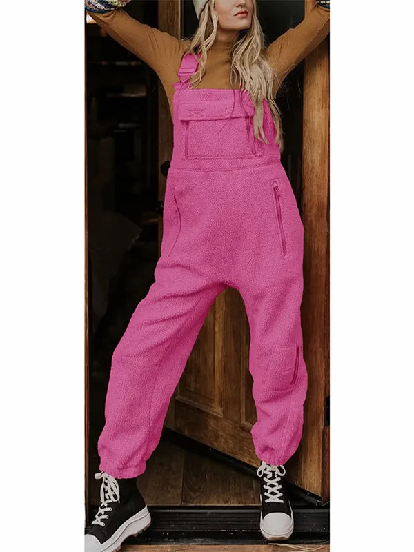 Ivyshape | Comfortable Fleece Overalls