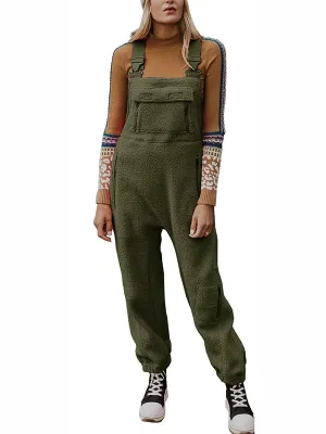 Ivyshape | Comfortable Fleece Overalls