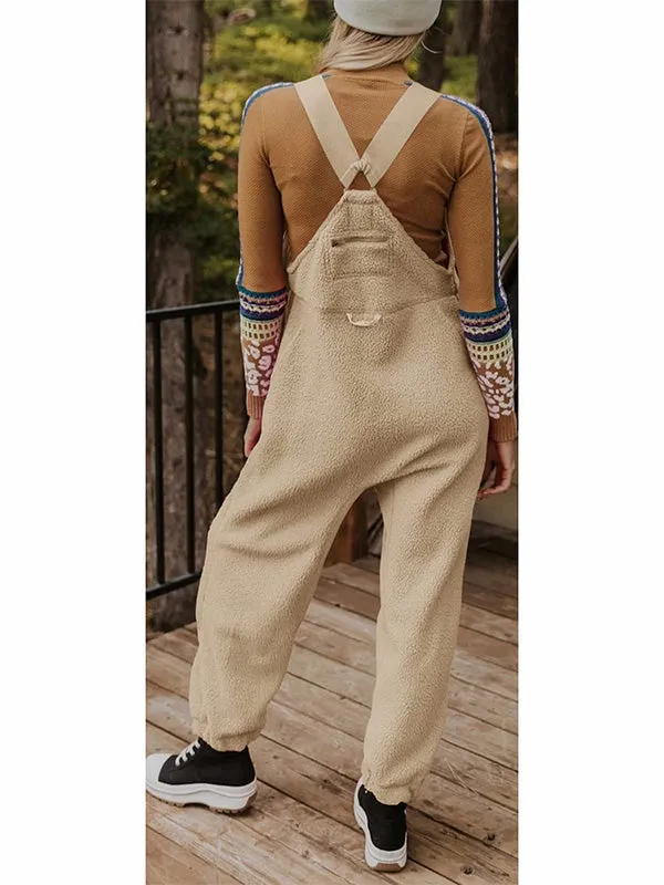 Ivyshape | Comfortable Fleece Overalls