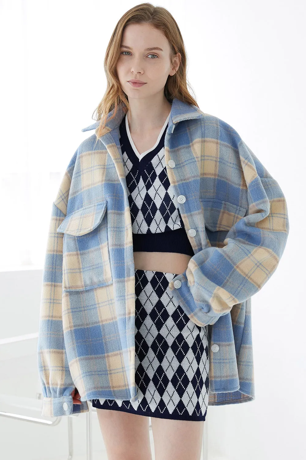 Lydia Oversized Shacket in Plaid