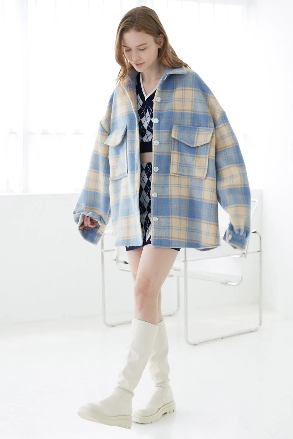 Lydia Oversized Shacket in Plaid