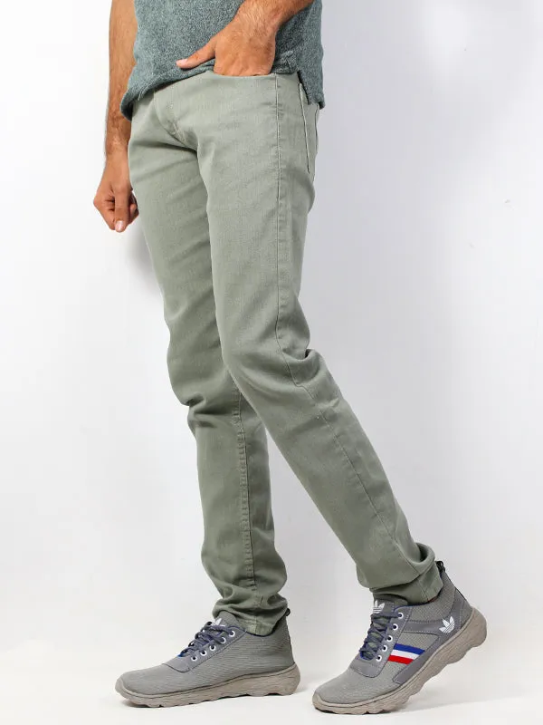 Men's Regular Fit Stretchable Denim Jeans Light Green 98