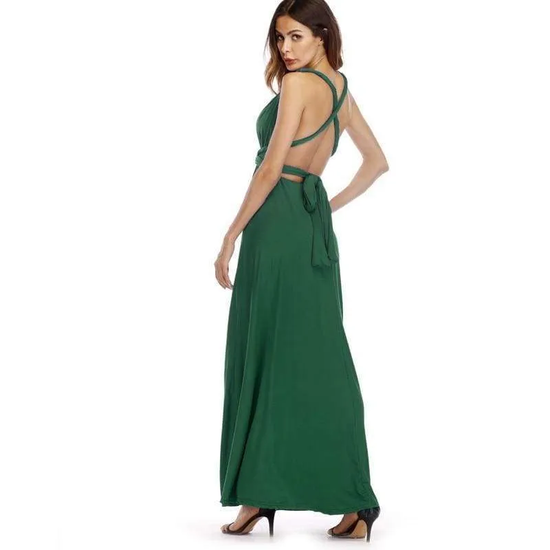 Plus Size - Infinity Convertible Wonder Dress,  20 Colors Summer Maxi Party Dresses Multiway Swing Dress  Wrap Dress (US 8 - 18 W)