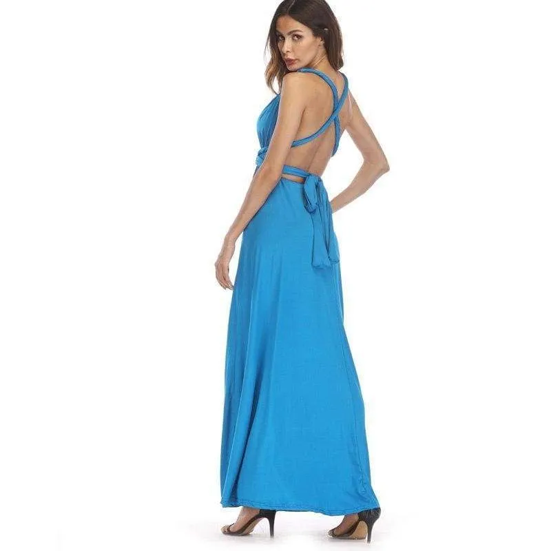 Plus Size - Infinity Convertible Wonder Dress,  20 Colors Summer Maxi Party Dresses Multiway Swing Dress  Wrap Dress (US 8 - 18 W)