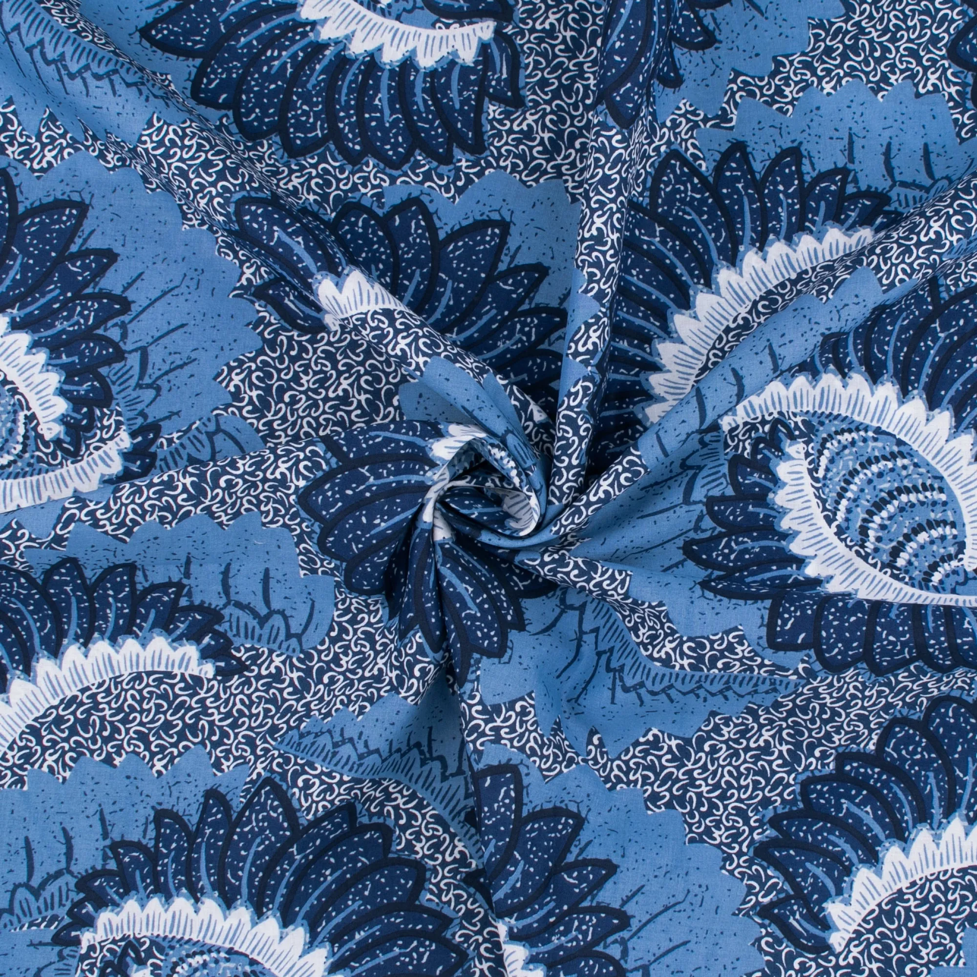 Printed Voile - SILVIA - 002 - Blue