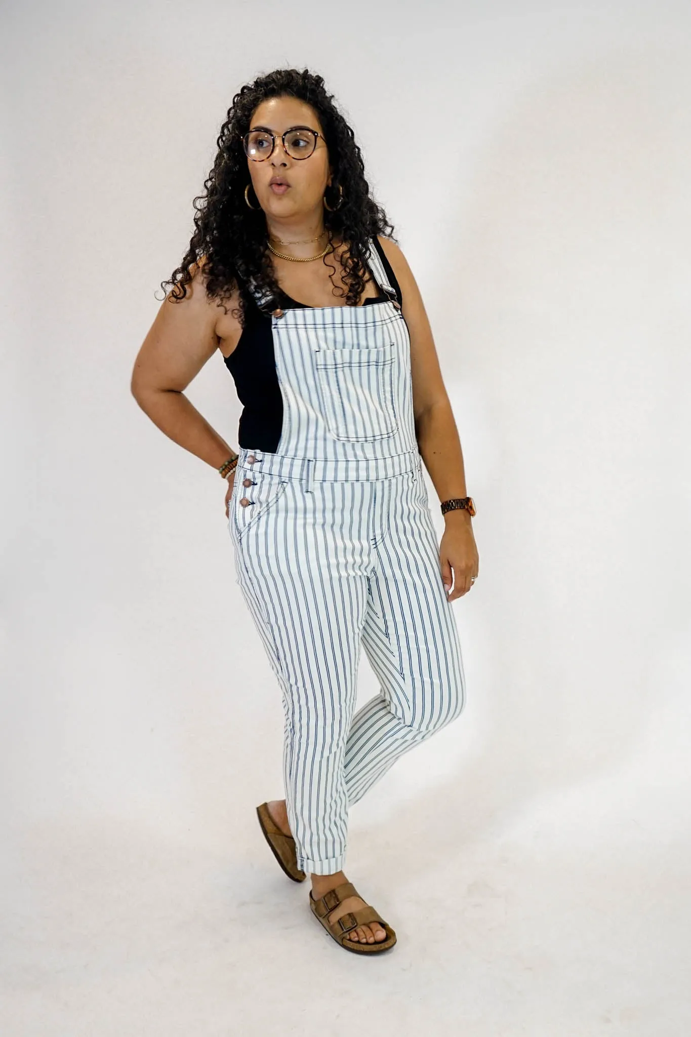 Railroad Stripe Overalls