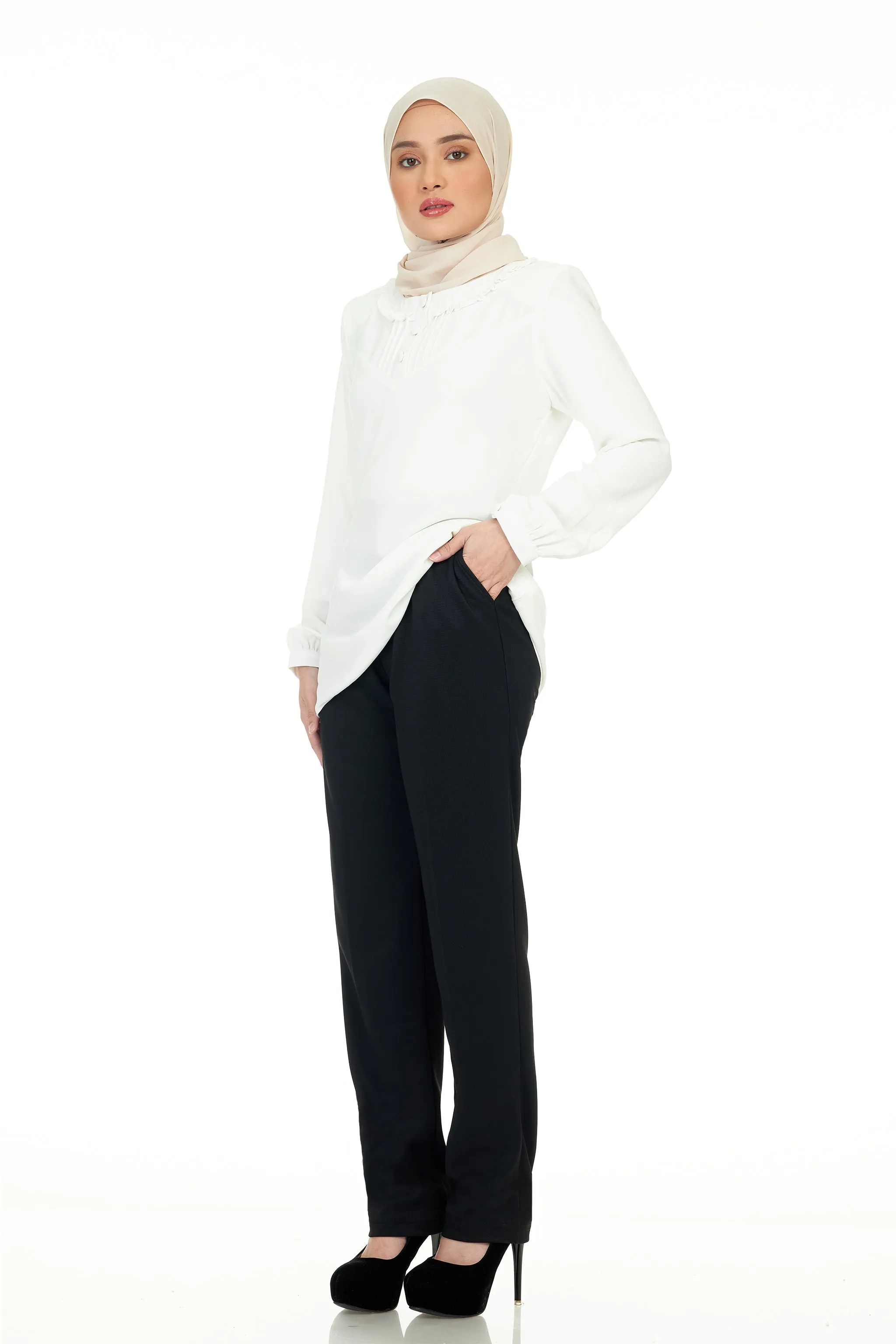 Rubber Waist Pant (Seluar Pinggang Bergetah) - Black