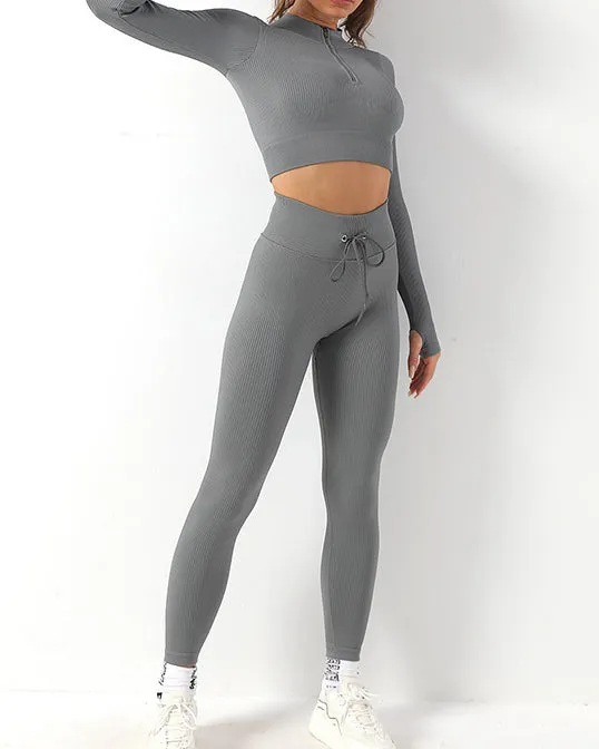 Seamless Threaded Long-Sleeve Quick-Drying Tracksuit