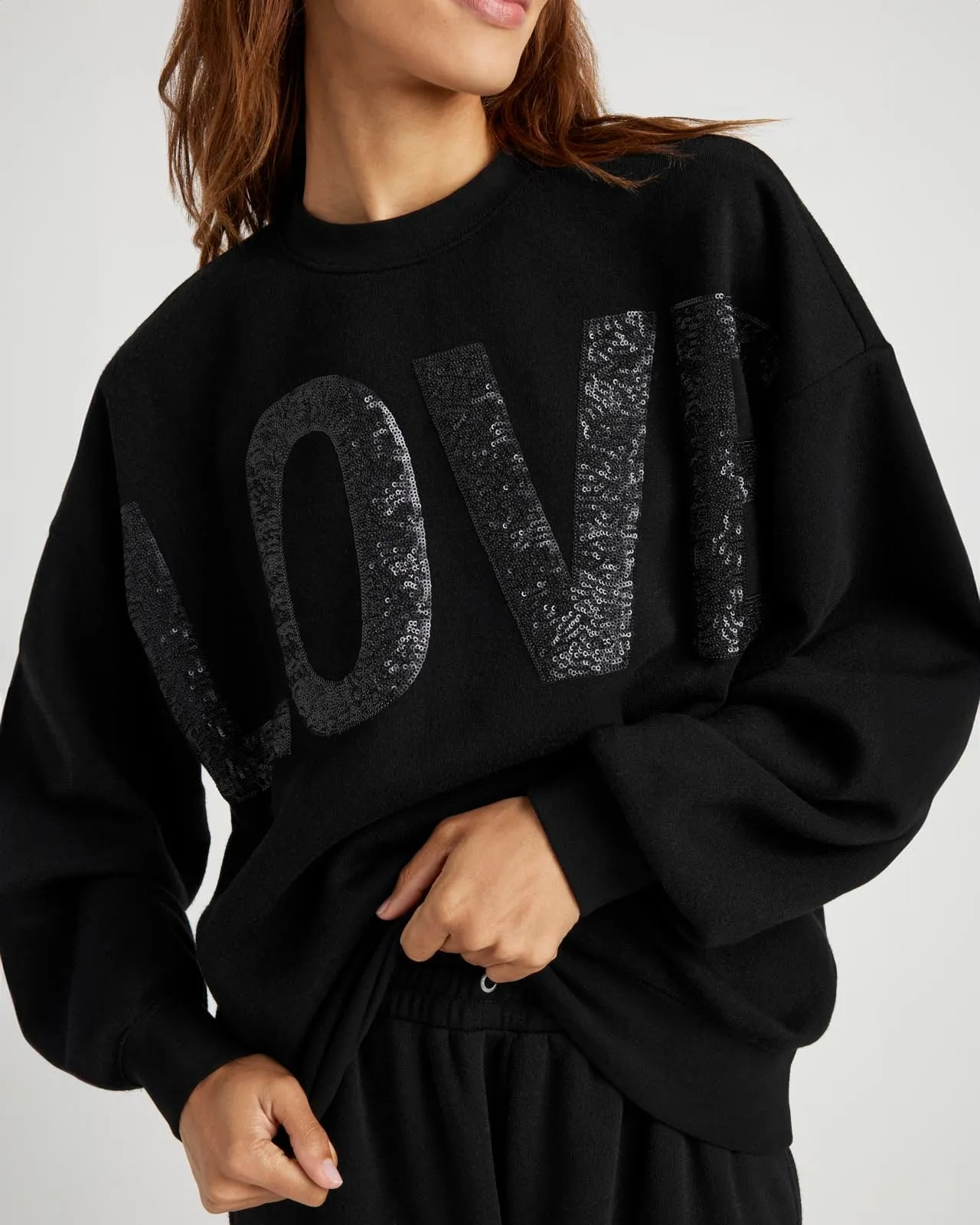 Sequin Fleece Sweatshirt