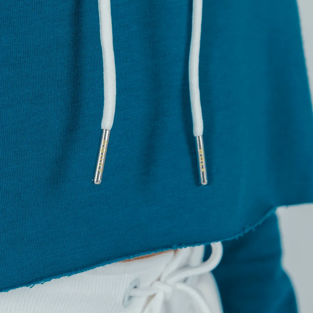 She-Wolf Crop Hoodie - Teal