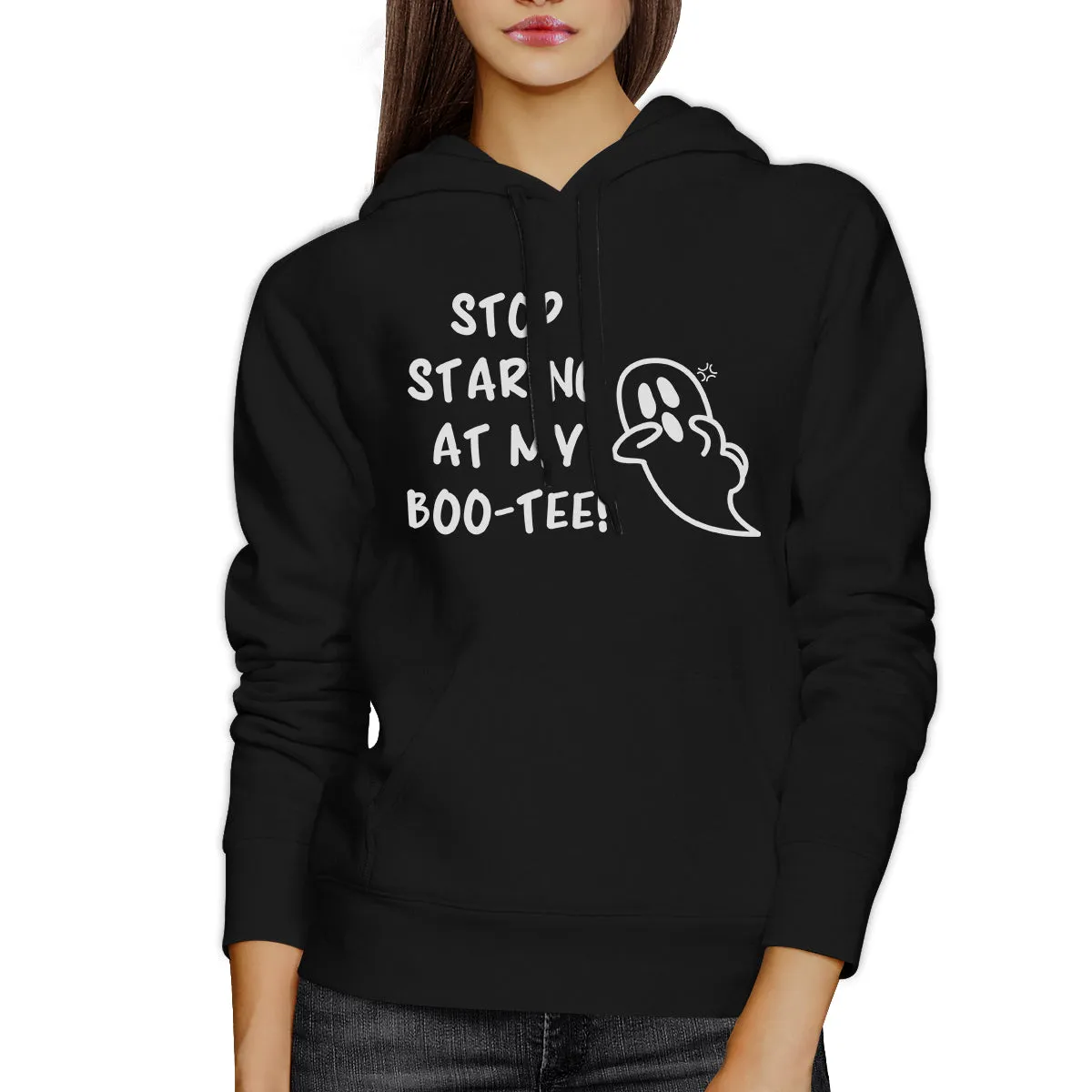 Stop Staring At My Boo-Tee Ghost Black Hoodie