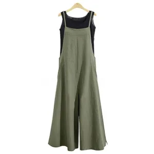 Women's Oversize Bib Trousers Wide Leg pants Overalls Jumpsuit Romper