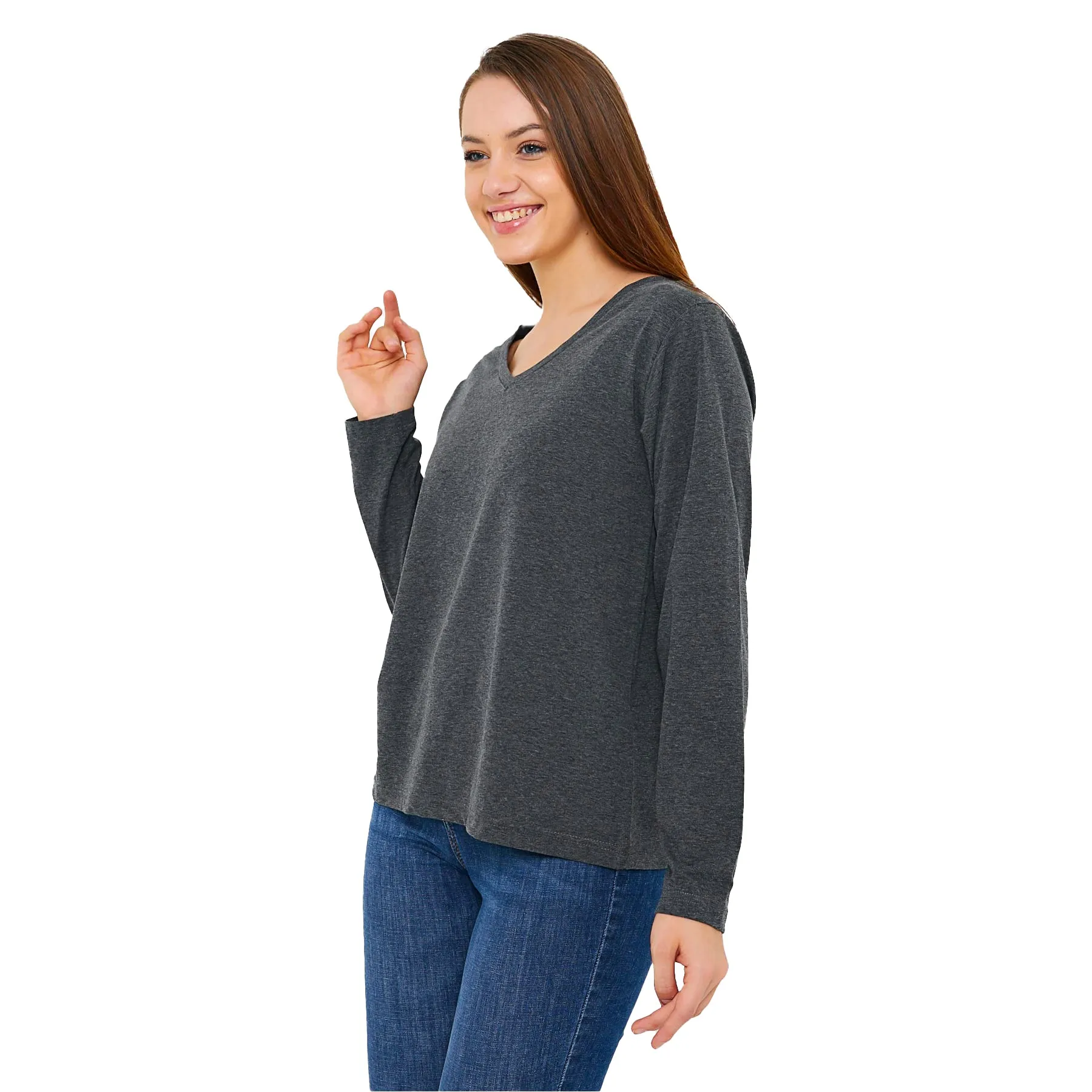 Women's V-Neck Long Sleeve T-Shirts