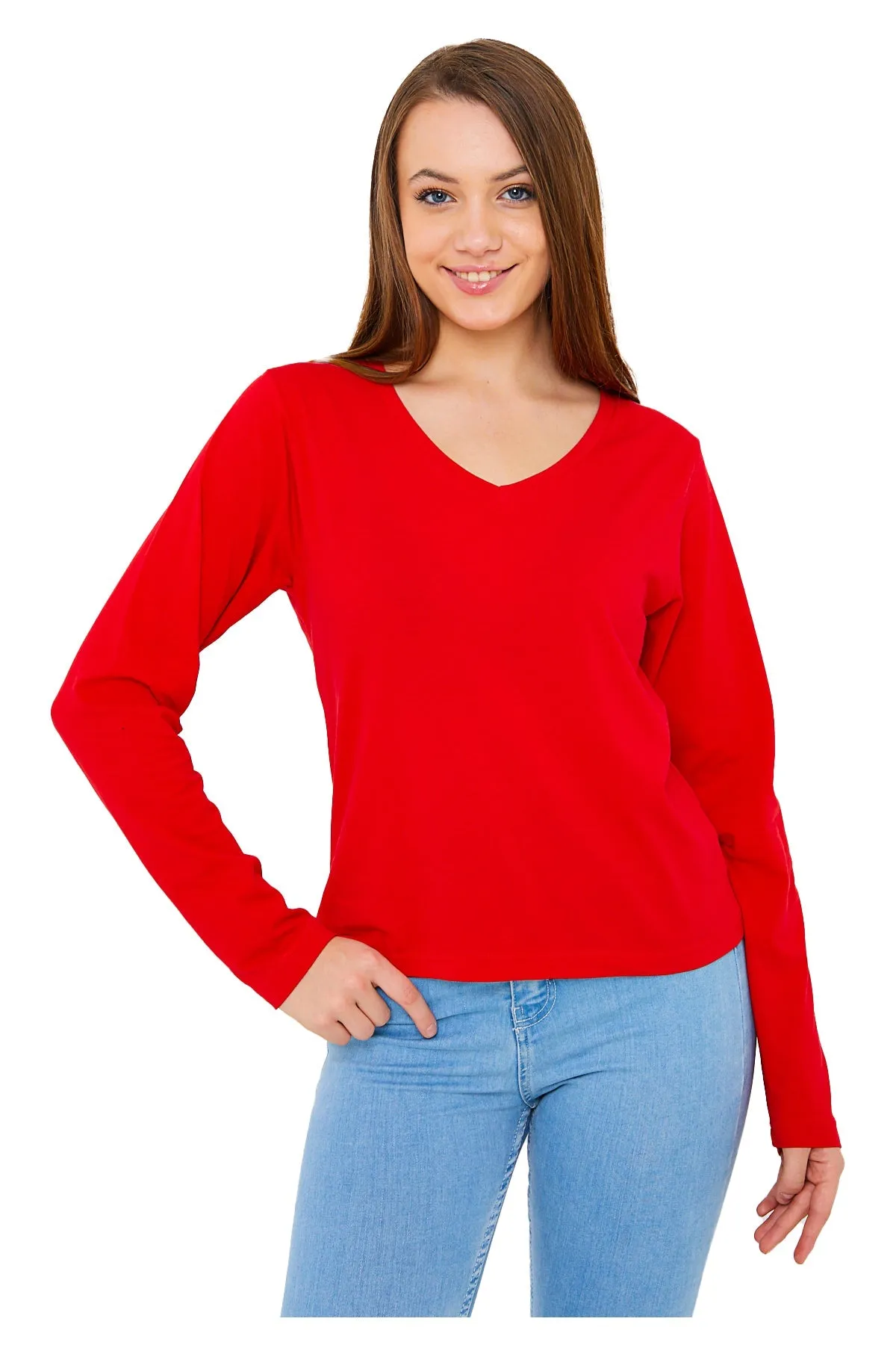 Women's V-Neck Long Sleeve T-Shirts