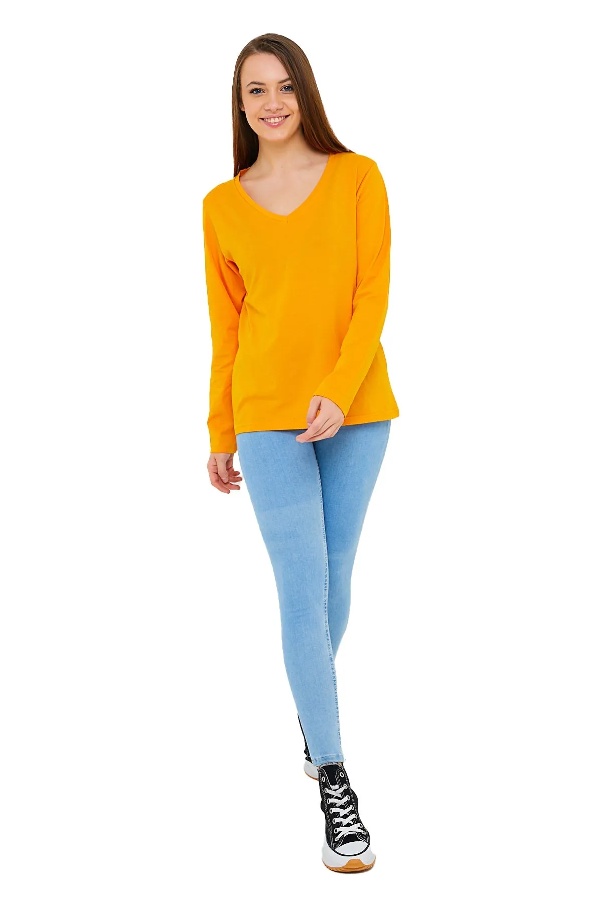 Women's V-Neck Long Sleeve T-Shirts