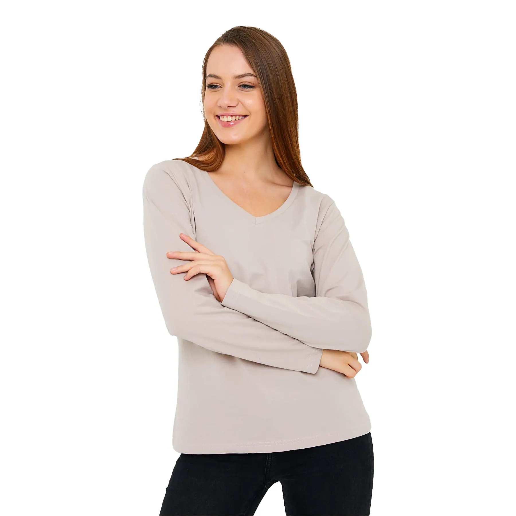 Women's V-Neck Long Sleeve T-Shirts