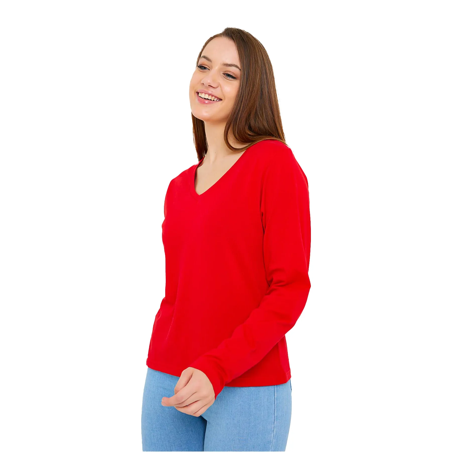 Women's V-Neck Long Sleeve T-Shirts