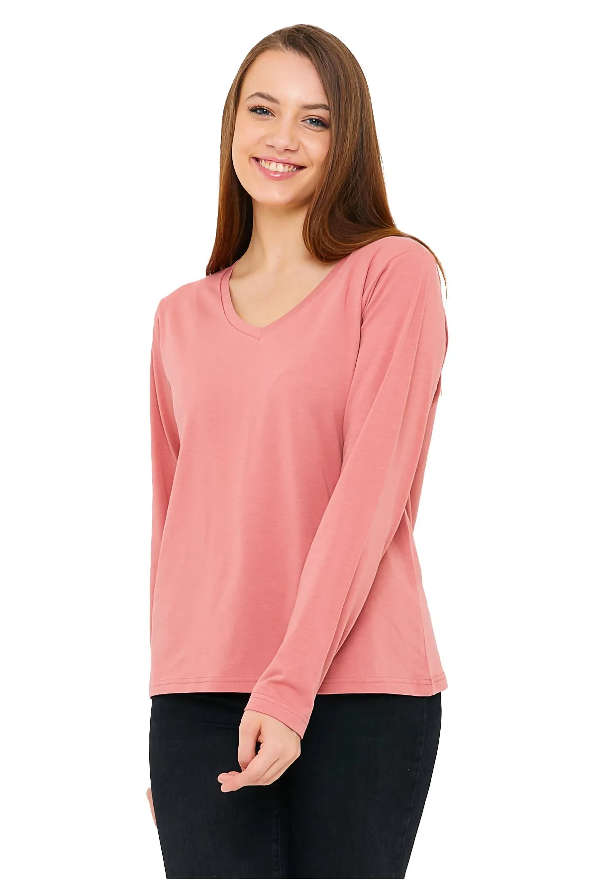 Women's V-Neck Long Sleeve T-Shirts